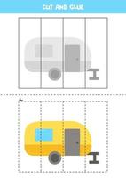 knip en lijm delen van kampeercaravan. vector