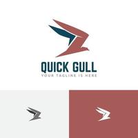 snel snel zeemeeuw vogel vlieg transport levering reizen logo vector