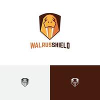 walrus schild bewaker sterke bescherming game esport logo vector