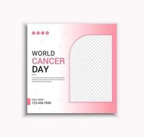 World Cancer Day social media post en webbannersjabloon vector