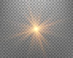 zonlicht lens flare, zonneflits met stralen en spotlight. vectorillustratie. vector