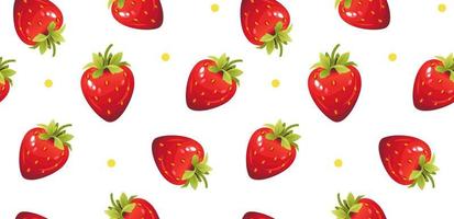 naadloos patroon met aardbeien. bessen zomer patroon. cartoon vectorillustratie vector