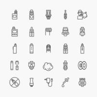 bundel van vape logo platte lijn iconen collectie. voor winkel eenvoudig ontwerp vector