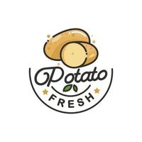 vintage logo aardappel vector sjabloon illustratie