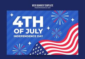 gelukkig 4 juli - onafhankelijkheidsdag usa webbanner voor sociale media poster, banner, ruimtegebied en achtergrond vector