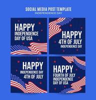 gelukkig 4 juli - onafhankelijkheidsdag usa webbanner voor sociale media vierkante poster, banner, ruimtegebied en achtergrond vector