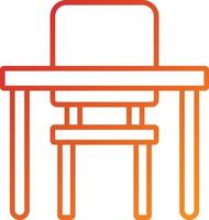 schoolbank pictogramstijl vector