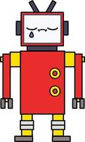 leuke tekenfilmrobot vector