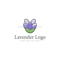 lavendel logo ontwerp icoon vector