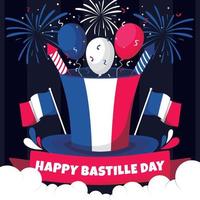 vier de dag van de bastille van frankrijk op 14 juli vector