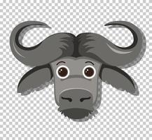 schattige buffel in platte cartoonstijl vector