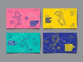 voetbal of voetbal horizontale poster set vector