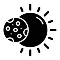 zonsverduistering pictogramstijl vector