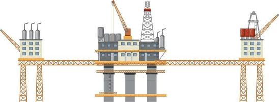 olieplatform of booreiland geïsoleerd vector