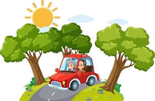 senior koppel op roadtrip cartoon vector