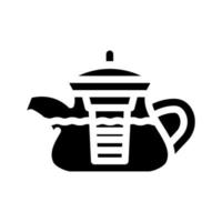 theepot voor het koken van thee glyph pictogram vectorillustratie vector