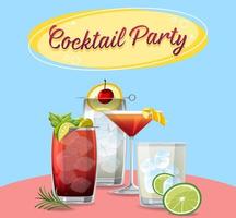 een cocktailparty met komische achtergrond vector