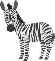 schattige zebra in platte cartoonstijl vector