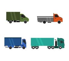set van commerciële vrachtwagens iconen vector