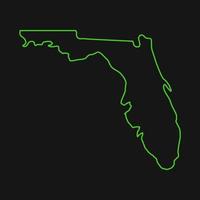 Florida kaart geïllustreerd op witte achtergrond vector