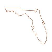 Florida kaart geïllustreerd op witte achtergrond vector