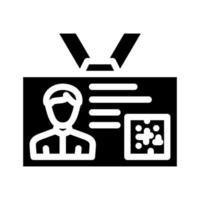 werknemer badge glyph pictogram vectorillustratie vector