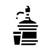 waterfles met pomp glyph pictogram vectorillustratie vector