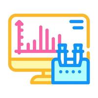 computeranalyse van vaccin kleur pictogram vectorillustratie vector