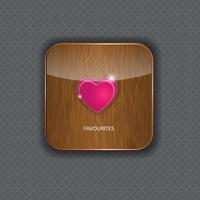 hart hout applicatie iconen vector illustratie