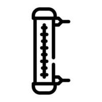 venster thermometer lijn pictogram vector illustratie zwart