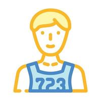 atleet met nummer kleur pictogram vectorillustratie vector