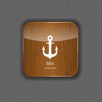 zee hout applicatie iconen vector illustratie