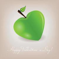 gelukkige Valentijnsdag kaart met appelhart. vector illustratie
