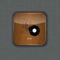 muziek hout toepassingspictogrammen vector