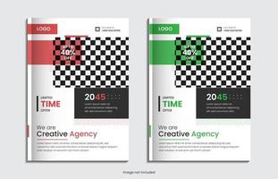 minimale omslag van de bedrijfsbrochure van het creatieve marketingbureau. vector