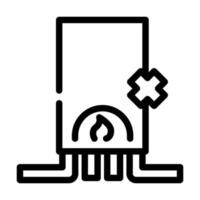 verwarmingssysteem reparatie lijn pictogram vectorillustratie vector