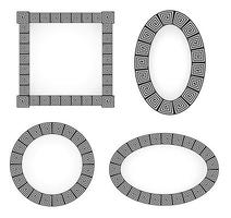 monochromatische etnische frame sier vectorillustratie vector