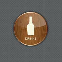 eten en drinken hout toepassingspictogrammen vector