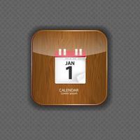 kalender hout applicatie iconen vector illustratie