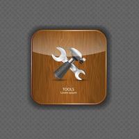 tools hout toepassing iconen vector illustratie