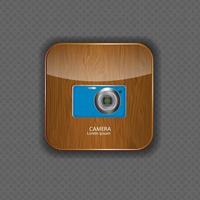 camera hout toepassing iconen vector illustratie