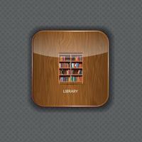 bibliotheek hout toepassing iconen vector illustratie