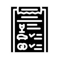 checklist bruiloft organisatie glyph pictogram vectorillustratie vector