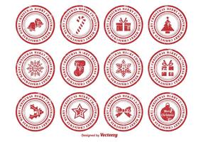 Distressed Christmas Rubber Postzegels vector