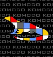 komodo kleurrijke plaid komodo ... vector