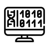 het genereren van eiwitcel met behulp van computercode lijn pictogram vectorillustratie vector