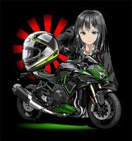 sport fiets anime meisje cartoon... vector