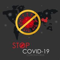 stop covid-19 wereldwijde spread poster vector