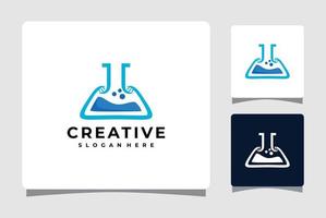 dna lab-logosjabloon met inspiratie voor het ontwerpen van visitekaartjes vector