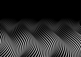 abstract gebogen lijnenontwerp in zwart-wit vector